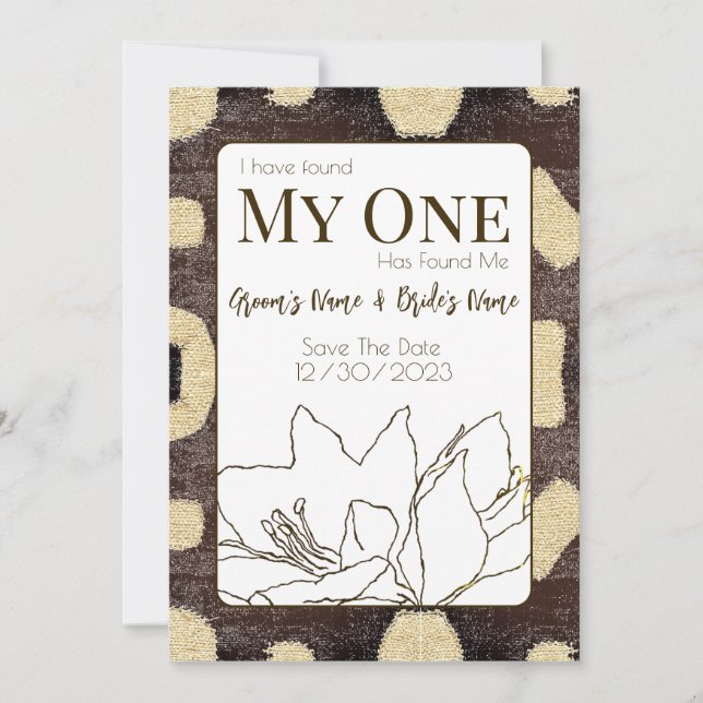 Kuba Mud Cloth Pattern Tribal Afrikanische Hochzei Save The Date (Vorderseite)