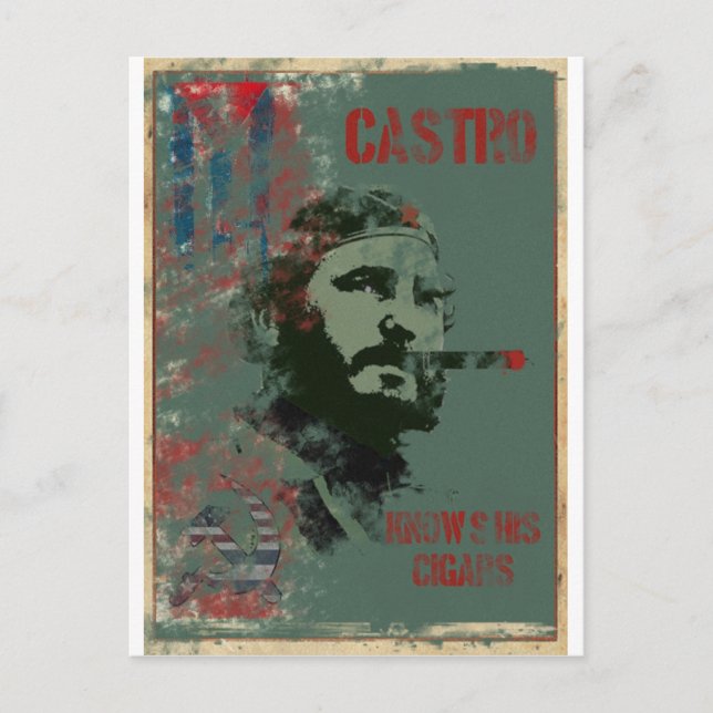 Kuba Propaganda Castro Postkarte (Vorderseite)