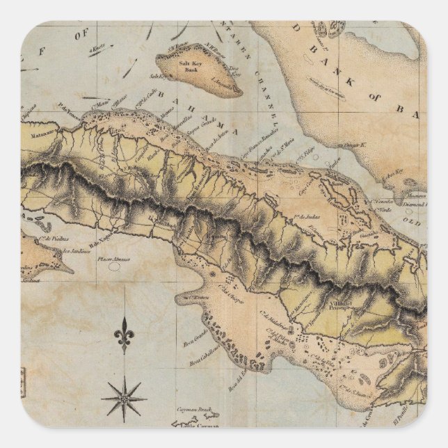 Kuba Quadratischer Aufkleber (Vorderseite)