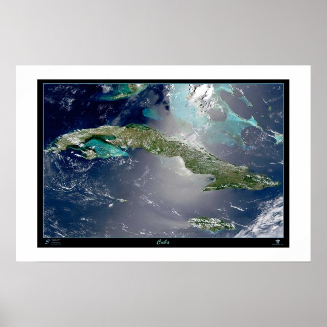 Kuba-Satellitenposter-Foto Poster (Vorne)