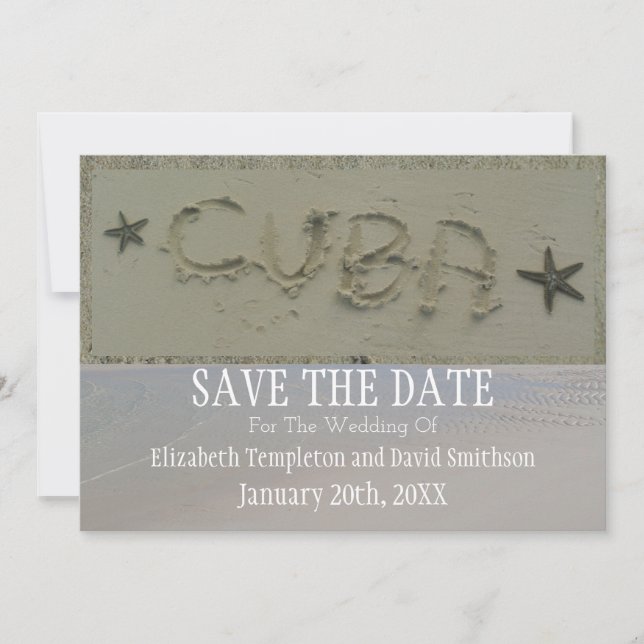 Kuba Save the Date Destination Beach Wedding (Vorderseite)