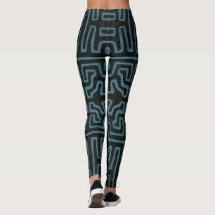 Kuba Stoff-Muster-Leggings in aquamarinem Leggings