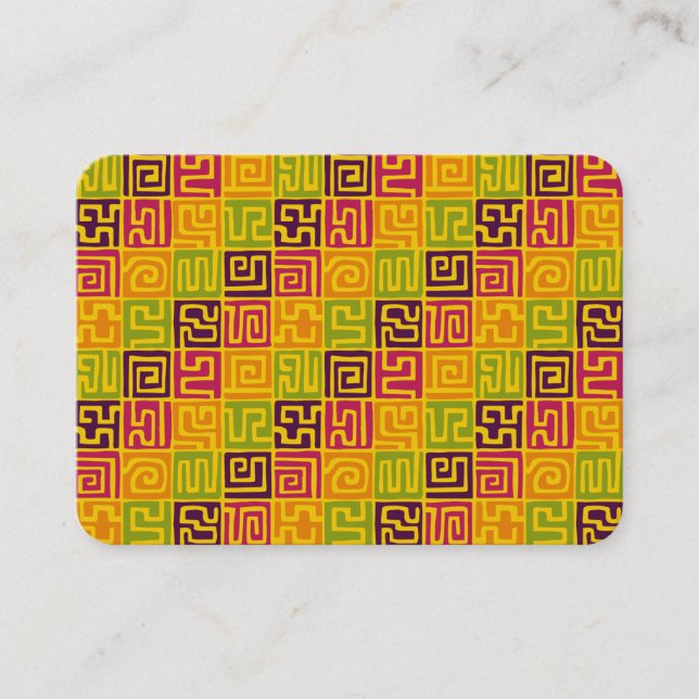 Kuba Style Pattern 071019 - Farben Visitenkarte (Vorderseite)