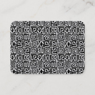 Kuba Style Pattern 071019 - Schwarz und Weiß Visitenkarte