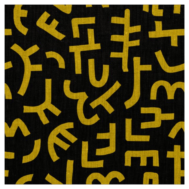 Kuba Style Pattern 121019 - Bernstein auf Schwarz Stoff (Muster)