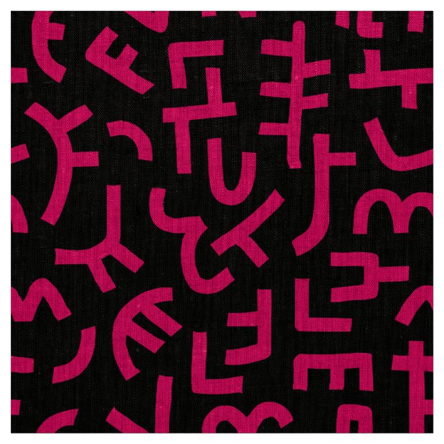 Kuba Style Pattern 121019 - Neon Red on Black Stoff (Muster)