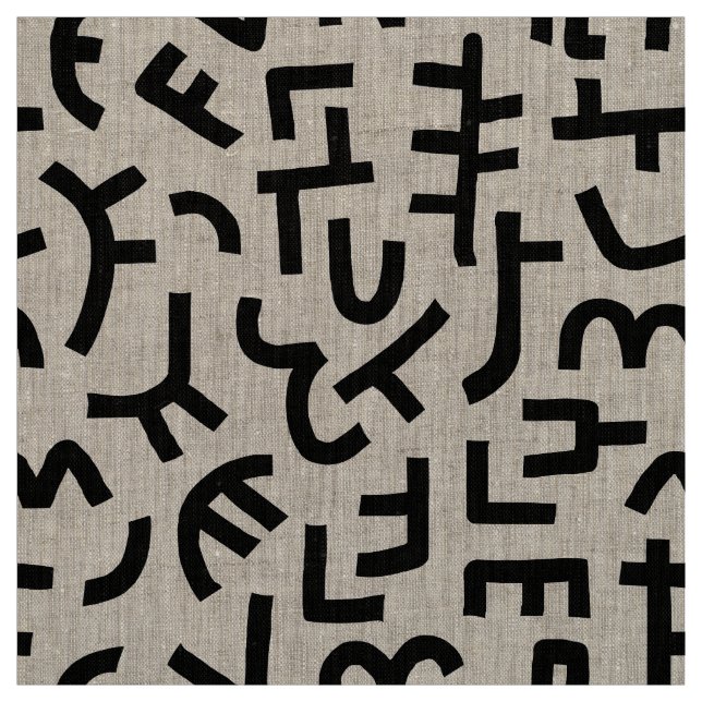 Kuba Style Pattern 121019 - Schwarz auf Weiß Stoff (Muster)