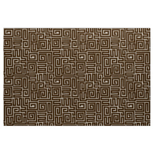 Kuba Style Pattern 280922 - Dunkelbraun Stoff