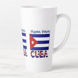 Kuba und Dark Blue Cuban Flag Personalisiert Milchtasse