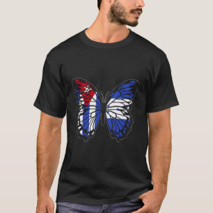 Kuba und Honduras Mix Butterfly Halb Kubaner halbe T-Shirt