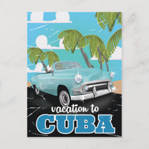 Kuba-Vintage-Autovermietung Postkarte