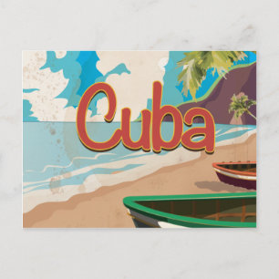 Kuba Vintage-Reiseposter Postkarte