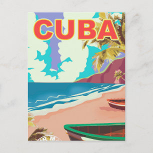 Kuba Vintage-Reiseposter Postkarte
