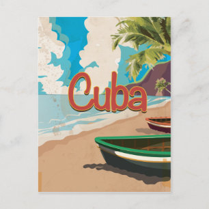 Kuba Vintage-Reiseposter Postkarte