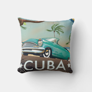 Kuba Vintage Retro Reise Druck Kissen