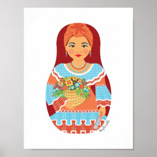 Kuban Sienna Matryoshka Poster