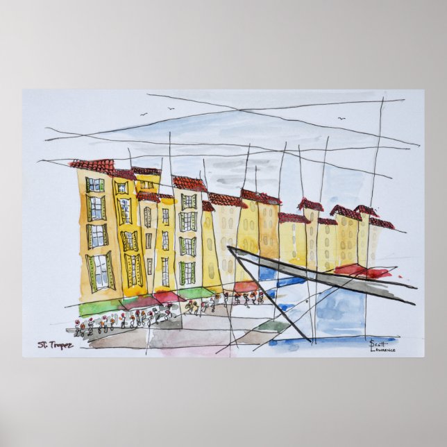 kubanisch Abstrakt | Saint-Tropez, Côte d'Azur Poster (Vorne)