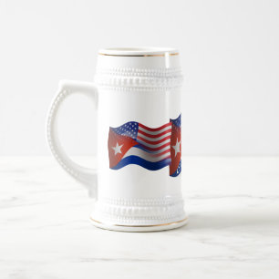 kubanisch-amerikanische Wave-Fahne Bierglas