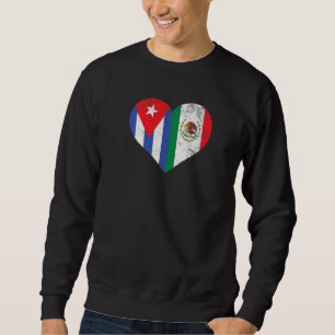 Kubanisch Mexikanische Flagge Herz Liebe Kuba Mexi Sweatshirt