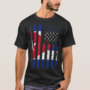 Kubanische amerikanische Flagge Kuba Roots Kuba Am T-Shirt