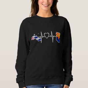 Kubanische Arizona-Flagge   Kuba Herzschlag 2 Sweatshirt