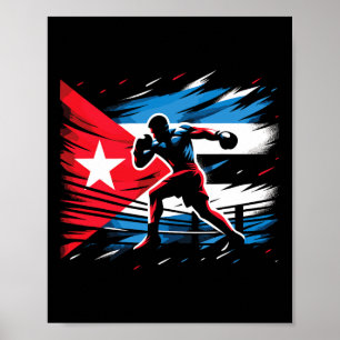 Kubanische Boxmeister Fighter Flag Art Poster