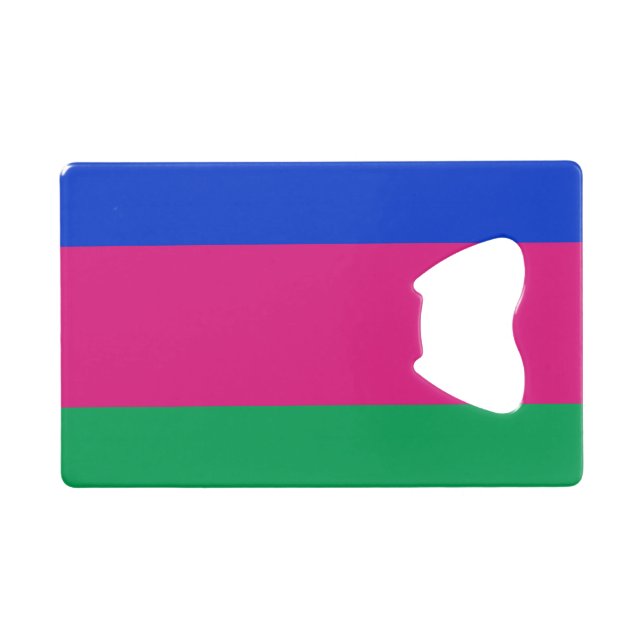 Kubanische Flagge Geldbeutel Flaschenöffner (Vorderseite (Horizontal))