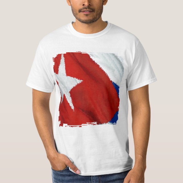 Kubanische Flagge Grunge 4 TShirt (Vorderseite)