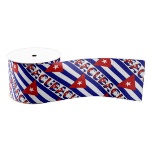 Kubanische Flagge Kuba dunkle blaue Streifen Ripsband