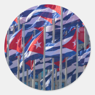 Kubanische Flaggen, Havanna, Kuba Runder Aufkleber