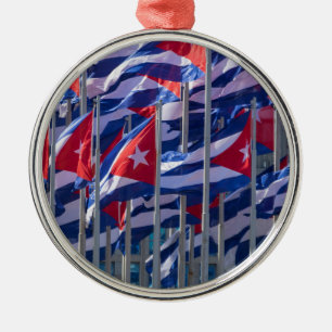 Kubanische Flaggen, Havanna, Kuba Silbernes Ornament
