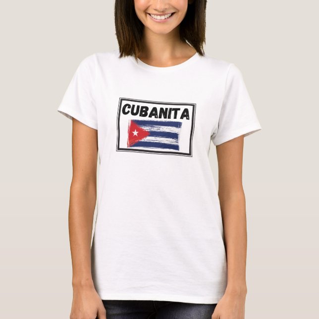 kubanische Girl-Flagge T-Shirt (Vorderseite)