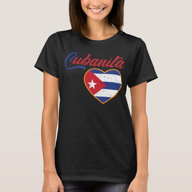 Kubanische Girls Kubanita kubanische Flagge Kubana T-Shirt (Vorderseite)