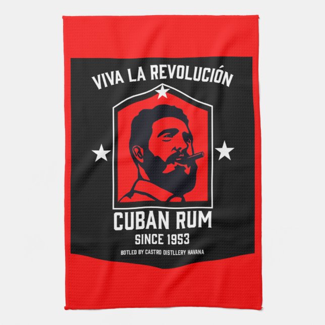 Kubanische Libre Rum Drinkers Revolution Geschirrtuch (Vertikal)