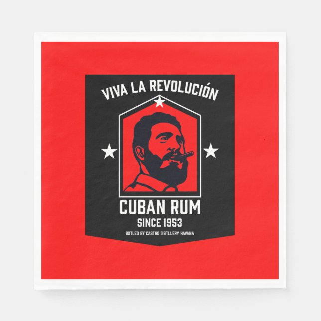 Kubanische Libre Rum Drinkers Revolution Serviette (Vorderseite)