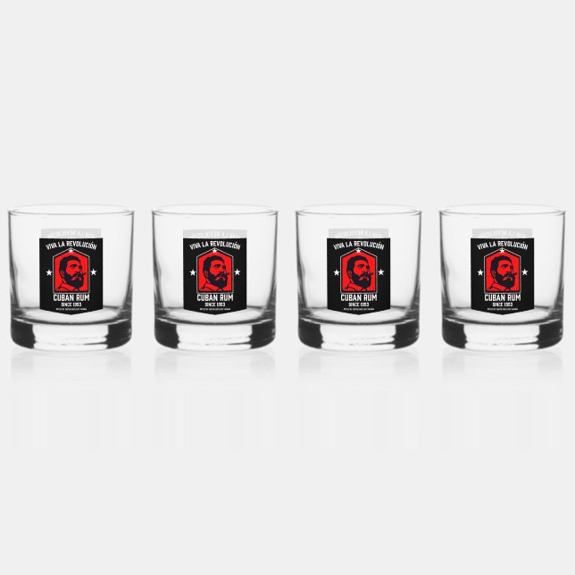 Kubanische Libre Rum Drinkers Revolution Whiskyglas (Vorderseite)