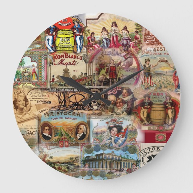 Kubanische Nostalgie Vintage Uhr (Vorderseite)