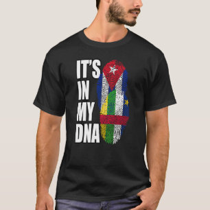 kubanische und zentralafrikanische MIX-DNA-Flagge T-Shirt