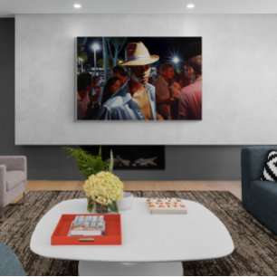 Kubanischer Mann in einem Outdoor Miami Nightclub Poster