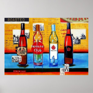 Kubanisches Rum-Kunst-Plakat Poster