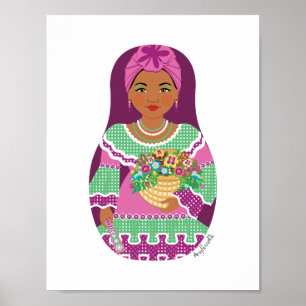Kubanisches Veilchen-Matroschka-Plakat Poster
