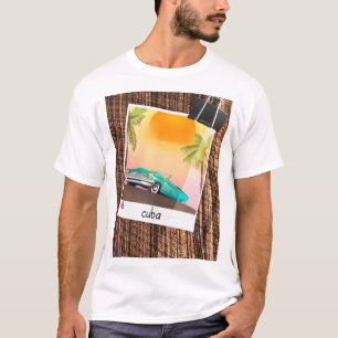 Kubanisches Vintage-Auto Foto Reiseplakat. T-Shirt
