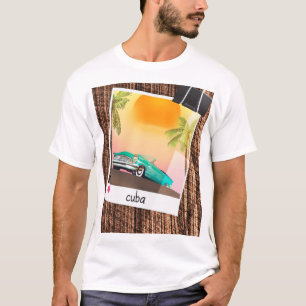 Kubanisches Vintage-Auto Foto Reiseplakat. T-Shirt