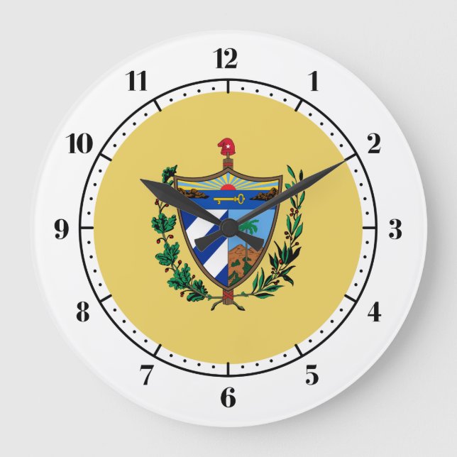 Kubanisches Wappen Große Wanduhr (Vorderseite)