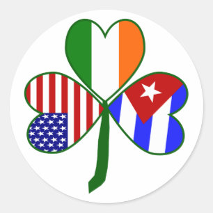 Kubano-irischer amerikanischer Shamrock Runder Aufkleber