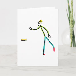 Kubb Spielender Stickman Karte