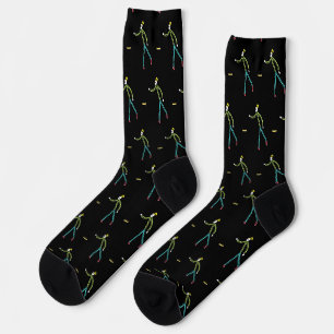 Kubb Spielender Stickman Socken