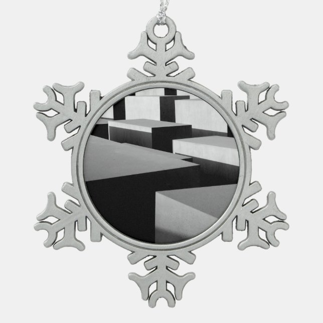 Kuben in Berlin Schneeflocken Zinn-Ornament (Vorderseite)