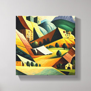 Kubislandschaft Leinwanddruck