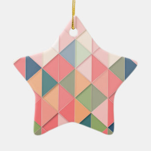 KUBISM pastellfarbene Shades GEOMETRIC - MONOGRAM  Keramik Ornament